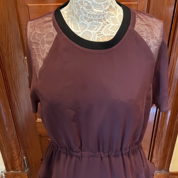 Madewell Purple and Black Ruffle Dress (Size 12) - Picture 2 of 13
